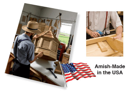 Amish craftsman working on gazebos
