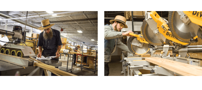 craftsmen building amish built shelters