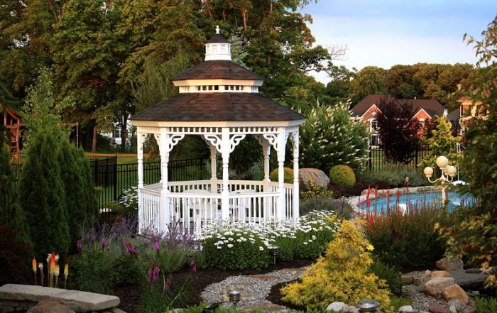 Vinyl Gazebo in a garden