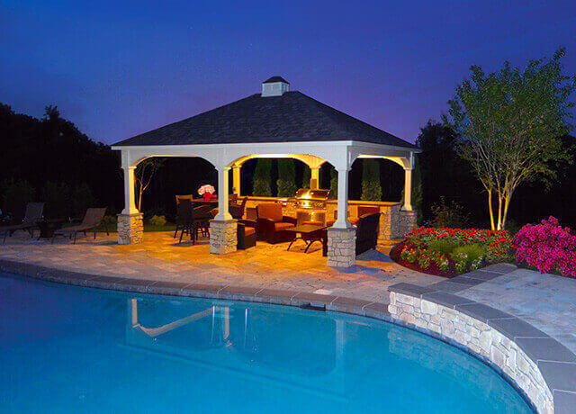 16x20 vinyl pavilion with outdoor kitchen