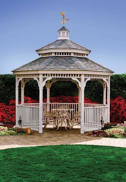 Vinyl Gazebo with weathervane