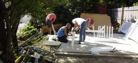 contactors building a gazebo