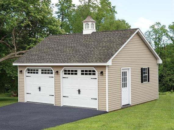 amish built two-car garage
