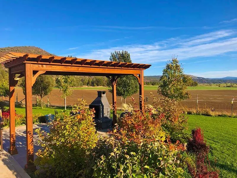 Wooden Pergola in a garden