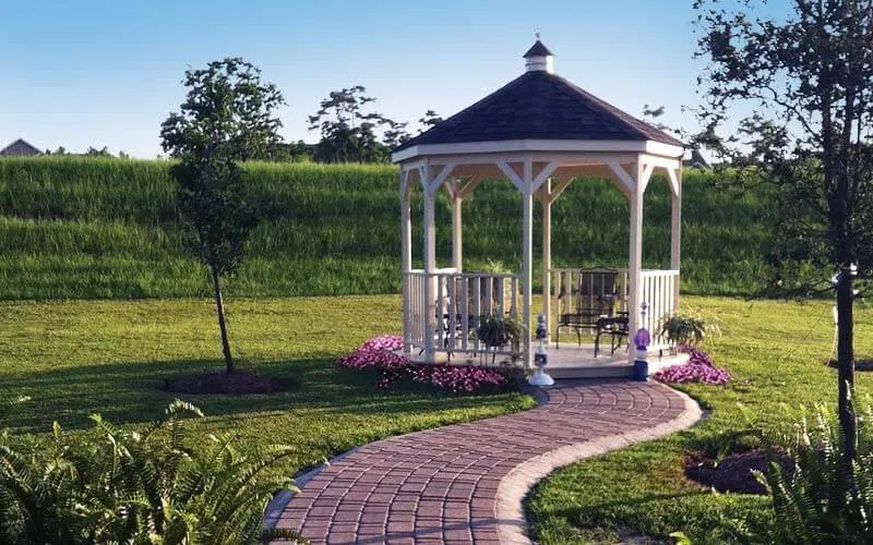 gazebo with brick path 