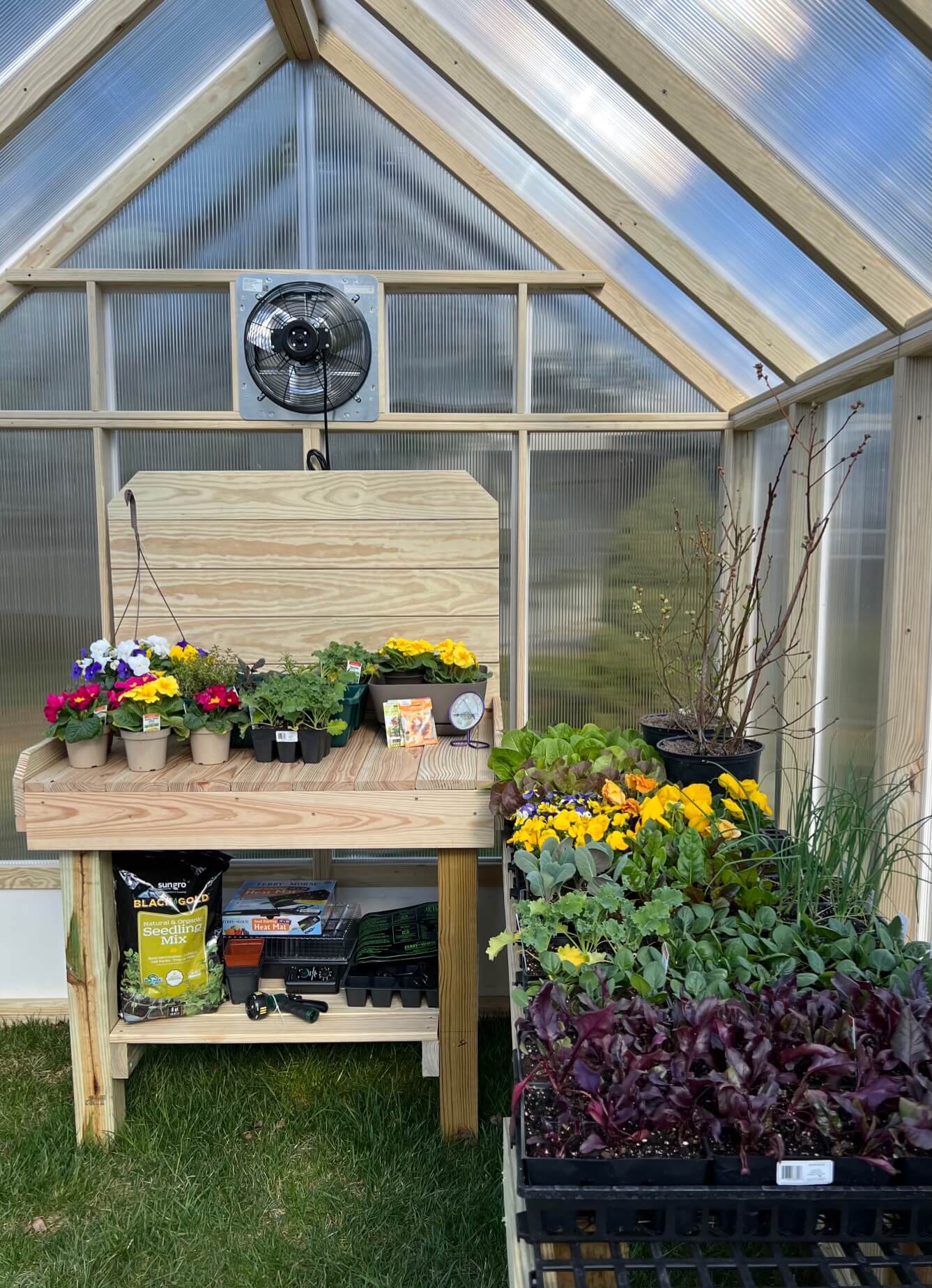 workbench for backyard greenhouses