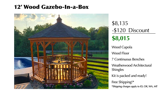 12' Wood Gazebo in a Box