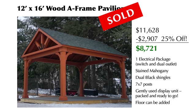 Sold 12 x 16 A-Frame Pavilion