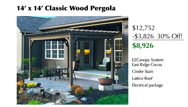 14 x 14 Classic Wood Pergola
