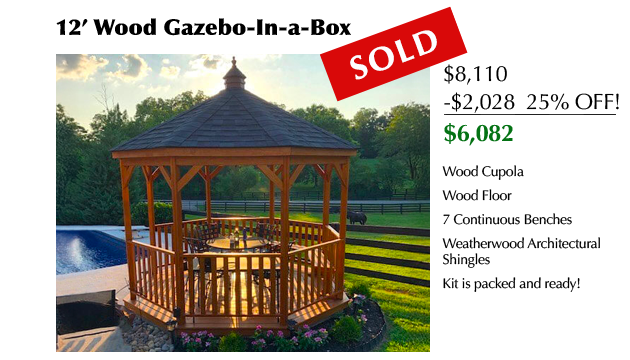 12' Wood Gazebo in a Box Sold