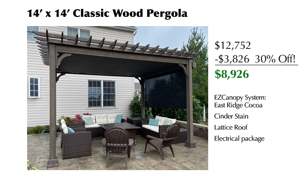 14 x 14 Classic Wood Pergola
