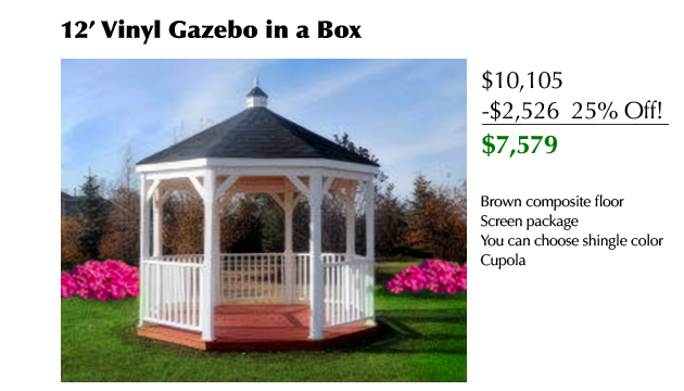 12' Vinyl Gazebo in a Box