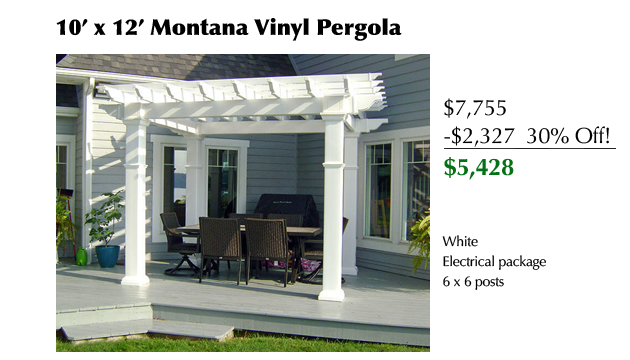 10 x 12 Montana Vinyl Pergola