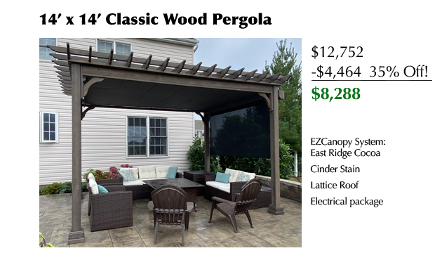14 x 14 Classic Wood Pergola