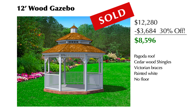Sold 12' Wood Gazebo