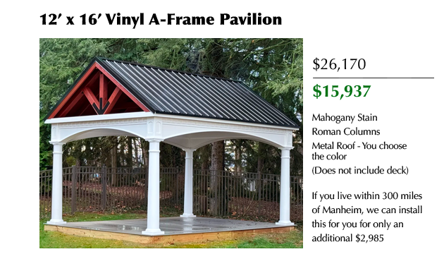 12 x 16 Vinyl Pavilion 