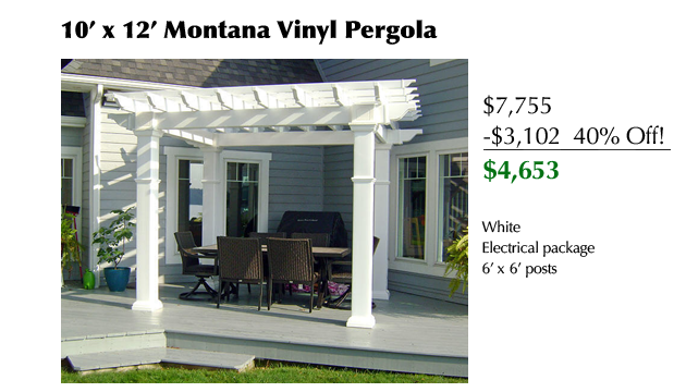 10x12 Montana Vinyl Pergola