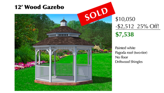 Sold 12' Wood Gazebo