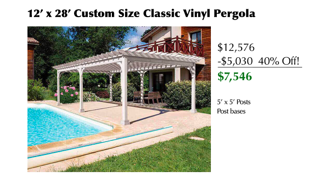 12x28 Classic Vinyl Pergola