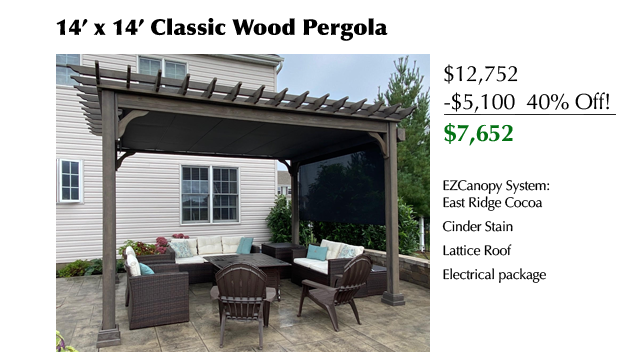 14x14 Classic Wood Pergola
