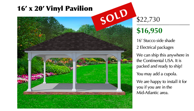Sold 16x20 Vinyl Pavilion